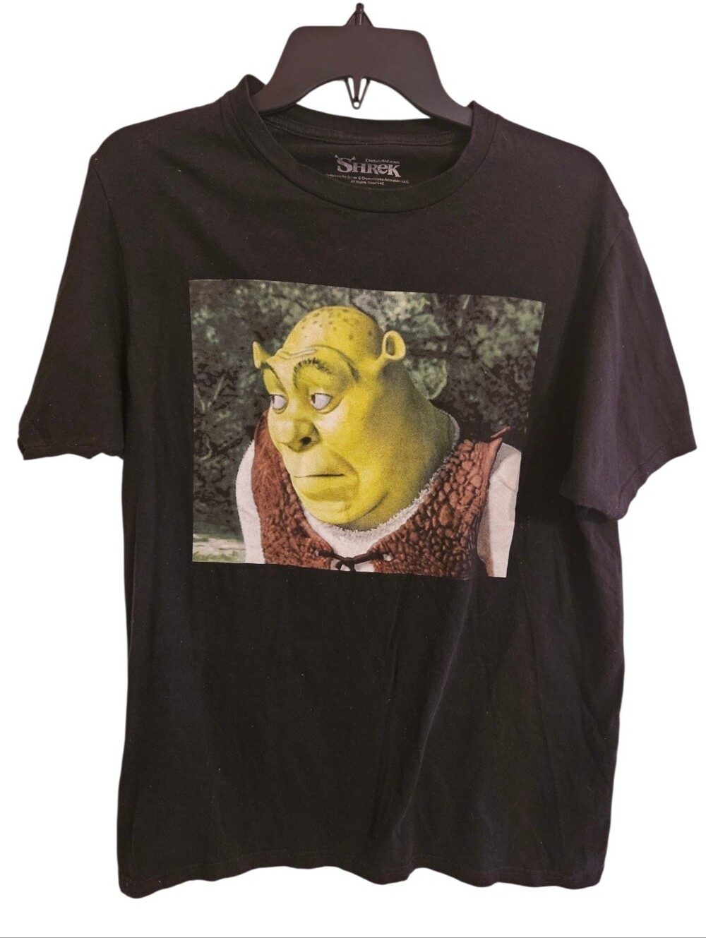 Dreamworks Mens Black Shrek Bored Meme Tee Short Sleeve T-Shirt Sz M